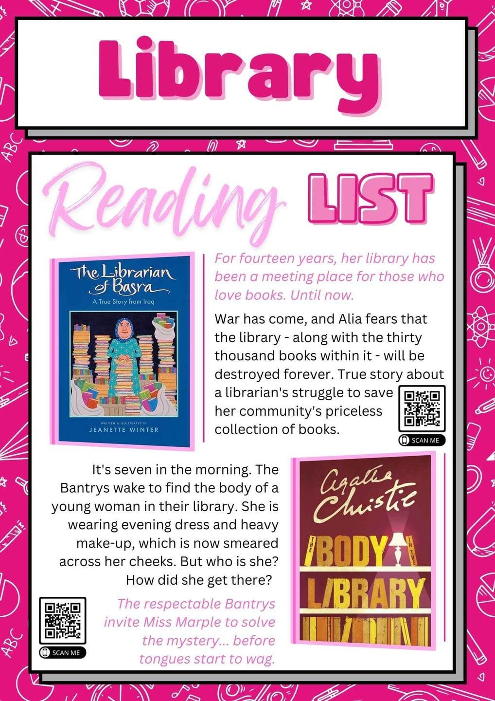 St John Bosco Arts College to the Library!