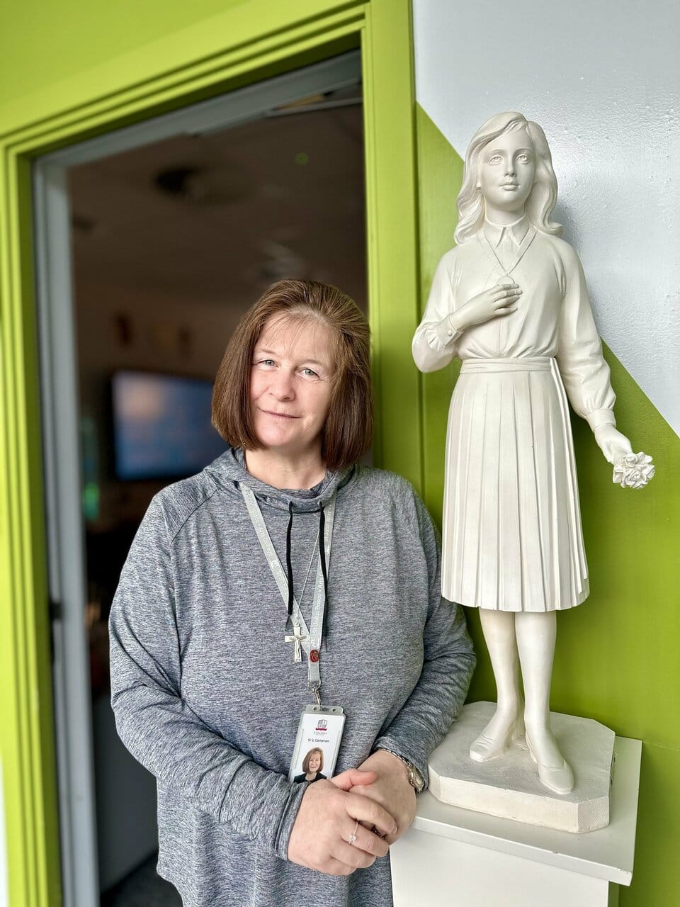 Sr. Linda with Laura Vicuna Statue