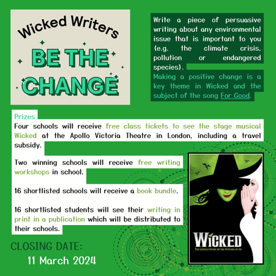 Writing Competition - Wicked Writers: Be the Change