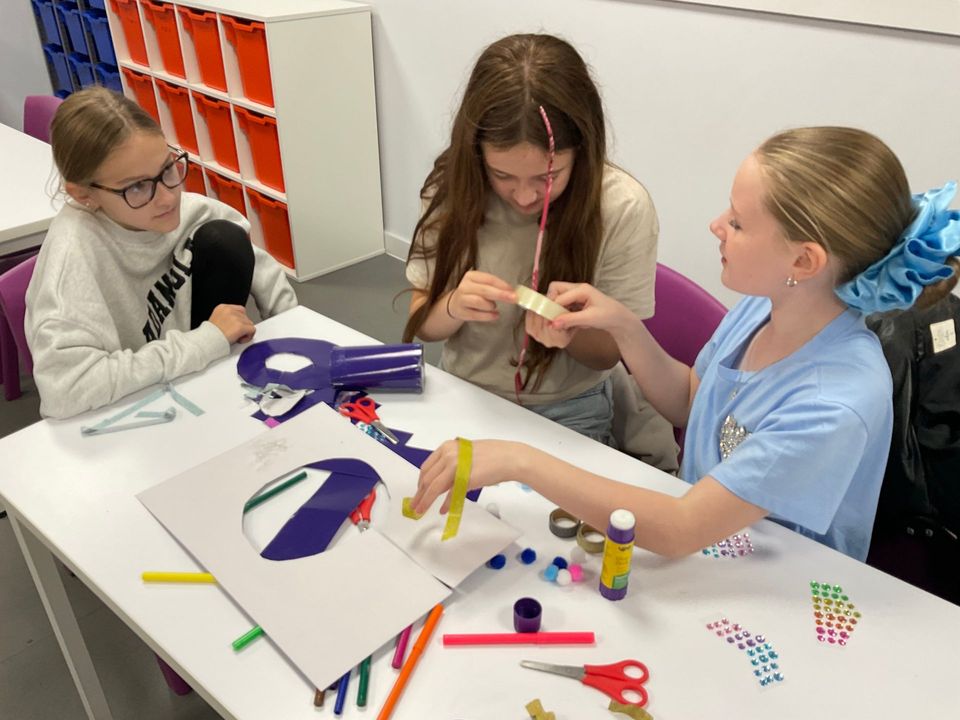 Hat designing for mad hatters tea party! Summer School 2025